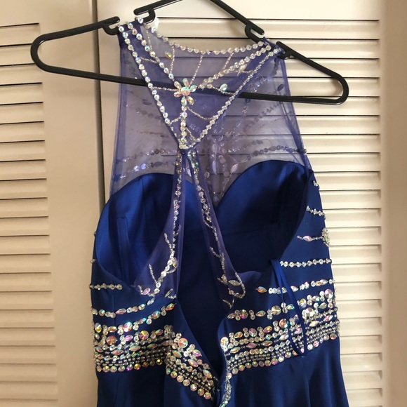 Blue Rhinestone Special Occasion Dress - Picture 3 of 3